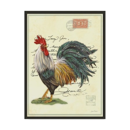 Jean Plout 'Poster Stamp Rooster' Canvas Art,24x32